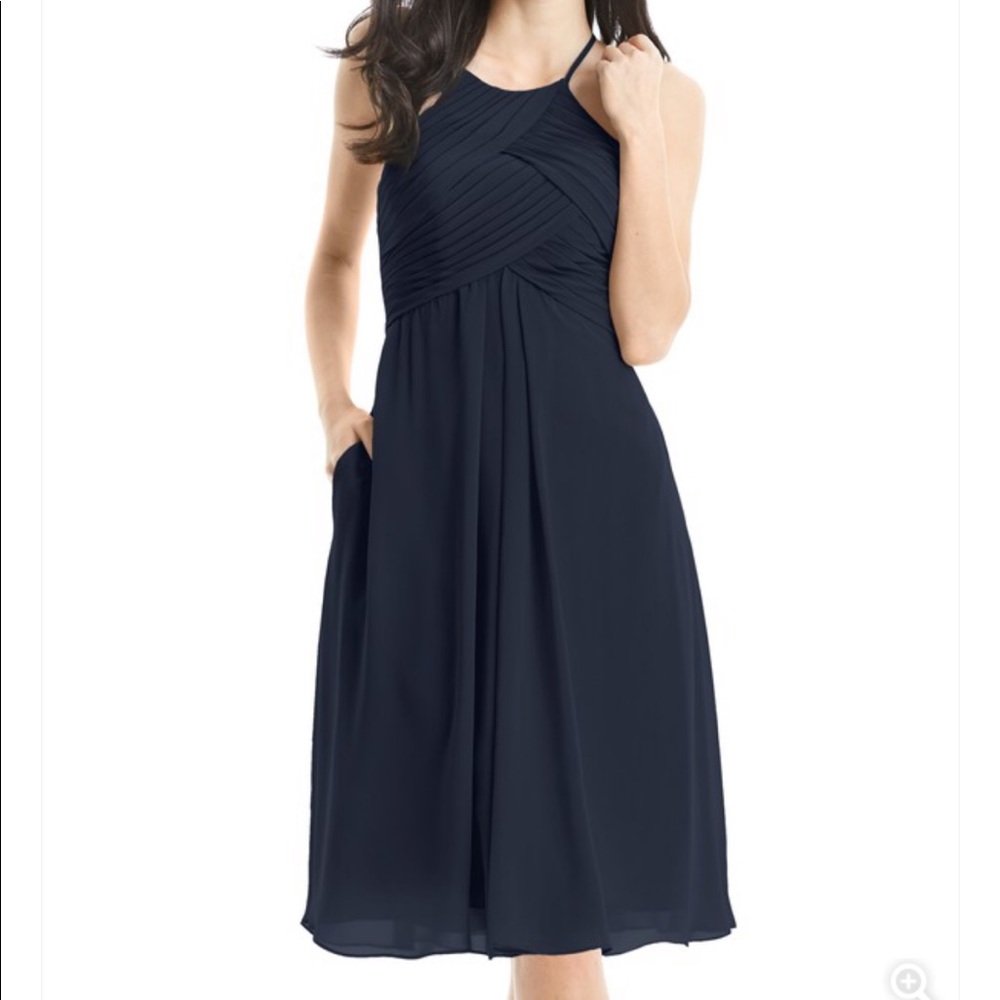 Azazie dress Size 8 royal blue knee length